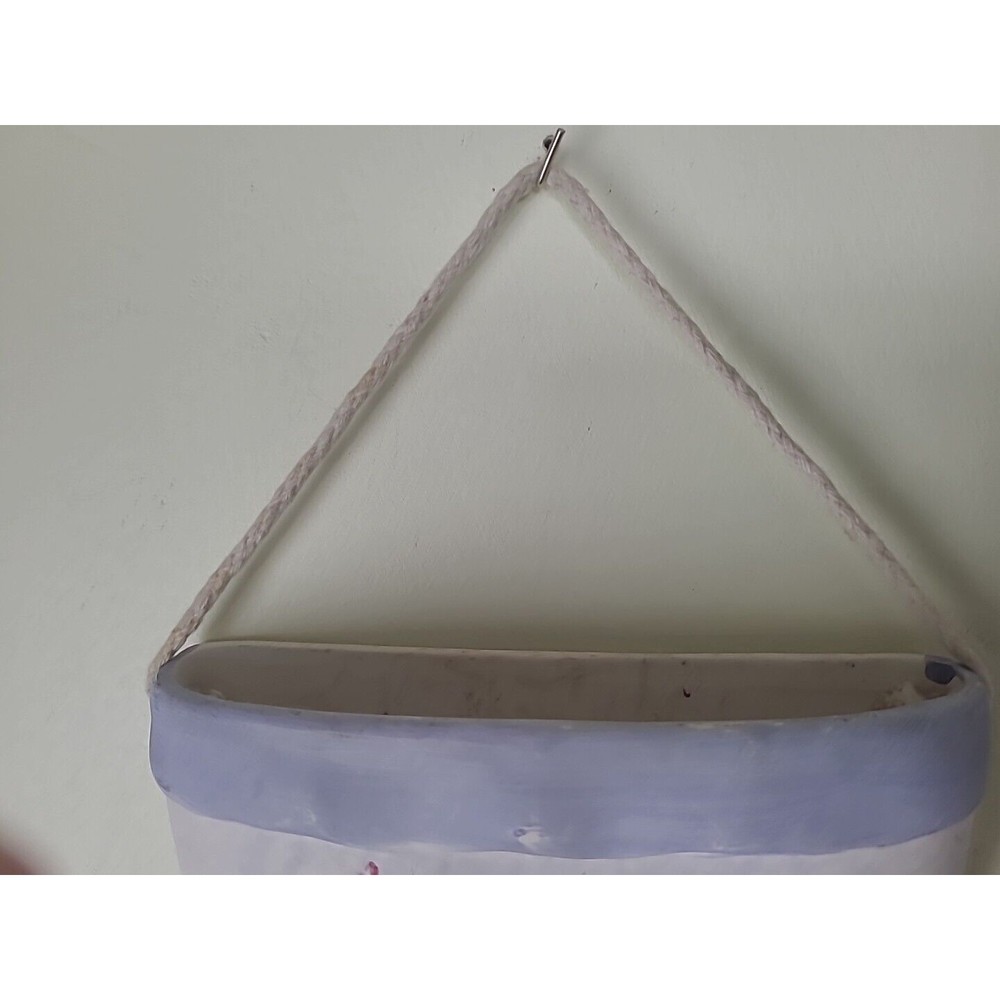 Nantucket Ceramic Pottery Wall Pocket Hanging Planter Floral - Picture 4 of 8